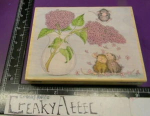HOUSE MOUSE FRAGRANT SHOWERS LILACS RUBBER STAMP STAMPABILITIES HMTR1052 CREAKYA - Picture 1 of 2