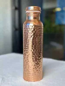 Kupfer gehämmert Wasserflasche für Ayurveda gesundheitliche Vorteile - 1000ml 1er Set - Bild 1 von 6