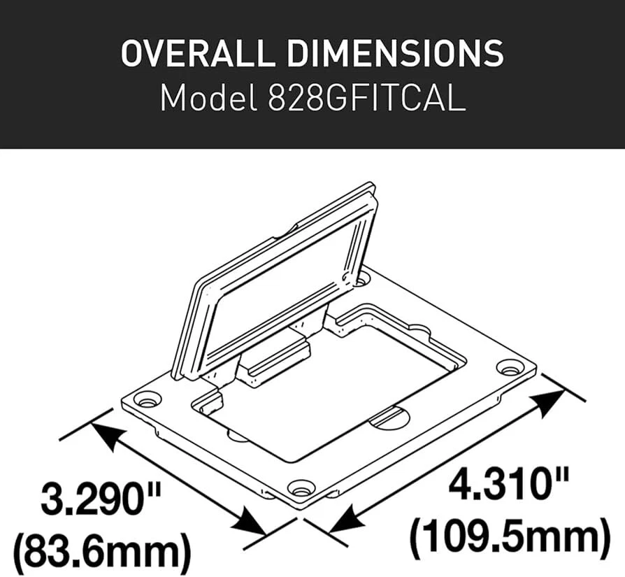 Placa de cubierta Legrand Wiremold 828GFITCAL Omnibox rectangular aluminio GFI Foto 1 de 4
