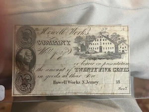Howell works New Jersey , 25c script, 18–, XF , scarce ! - Picture 1 of 2