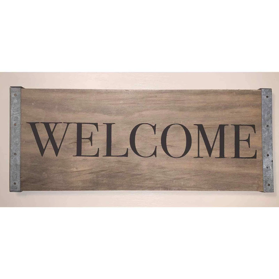 Letreros rústicos de granja dicen "Bienvenido".  Foto 1 de 1