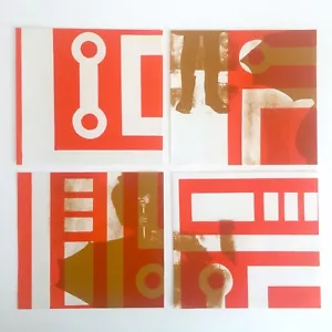 VINTAGE 1960'S MID CENTURY MODERN GUNTHER KRAUS ORIGINAL AQUATINT PRINTS SET / 4 - Bild 1 von 8