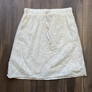 Valerie Bertinelli Women’s Skirt Cream 100% Cotton Lined Drawstring Waist 8 - Picture 1 of 11
