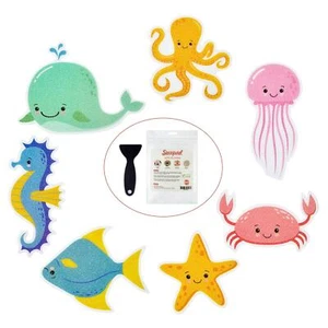 Non Slip Bathtub Stickers 14 PCS Large Sea Adhesive Kids Anti Slip Decal Thre... - Picture 1 of 7