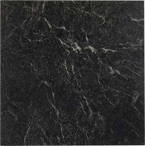 Vinyl Floor Tiles 12" x 12" Peel & Stick Marble Black with White Vein 20-Pack - Picture 1 of 7