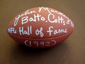JOHN MACKEY SBC BALTIMORE COLTS HOF SIGNED AUTO VINTAGE WILSON FOOTBALL SHOW COA - Picture 1 of 6