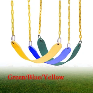Swing Seats Set Heavy Duty Green/Blue/Yellow Kids Outdoor Swing Set Replacement - Picture 1 of 13