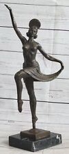 Bronzo Scultura Statua 17 " Donna Danza Dancer Statuetta Museo Riproduzione Arte