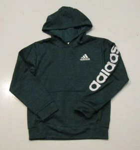 NWT YOUTH ADIDAS Green White Logo Pullover Hoodie Jacket Sz Medium 10/12 - Picture 1 of 4