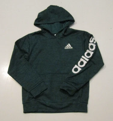 全新带标签 YOUTH ADIDAS 绿色白色标志套衫连帽夹克 尺寸 M 10/12 — 第 1/4 张图片