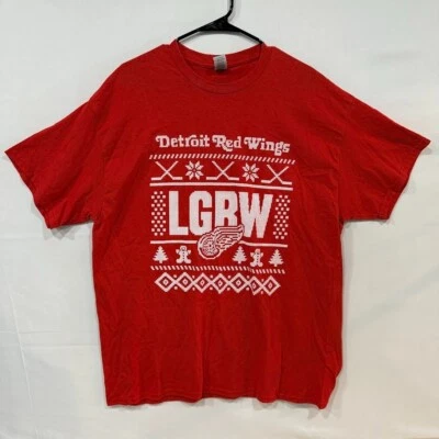 Detroit Red Wings Men's XL Red LGBW Tee Hockey MotorCity - Image 1 of 4