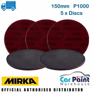 Mirka Abralon P1000 5 x Disc 150mm 6" Abrasive Discs Hook & Loop H&L - Picture 1 of 5