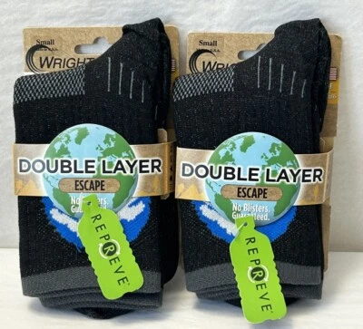 New Wrightsock Double Layer Escape Crew 2-PAIR No Blisters Women 4-6 SMALL (W16) - Image 1 of 4