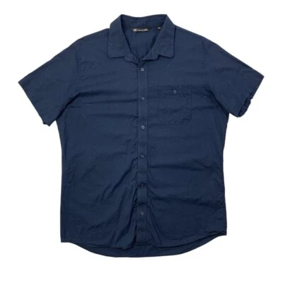 Travis Mathew Shirt Mens L Large Navy White Studebaker Button Up Short Sleeve - Image 1 of 4