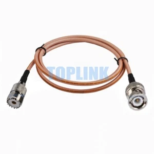 BNC Male Plug to UHF SO-239 Female Jack Connector Adapter RF Pigtail Cable RG400 - Imagen 1 de 4