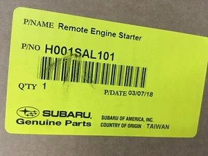 Genuine Subaru Remote Start 2015-2018 Legacy & Outback w/ Push Start H001SAL101 - Foto 1 di 2
