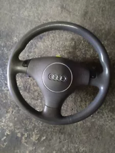 3-Speichen Sportlenkrad Lederlenkrad AUDI A4 B6 A6 Lenkrad grau 8Z0419091AD - Bild 1 von 2