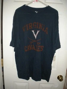 The Cotton Exchange Camiseta Azul Marino Manga Corta Naranja VIRGINIA CAVALIERS NUEVA CON ETIQUETAS XL - Imagen 1 de 1