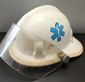 Casco de rescate de bombero médico EMT EMS blanco vintage Cairns & Brother - Imagen 1 de 22