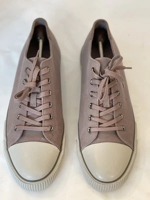 Tênis Allsaints "Dillon" cinza lona cano baixo UE 46/EUA masculino tamanho 13/Reino Unido 12 - Imagem 1 de 4