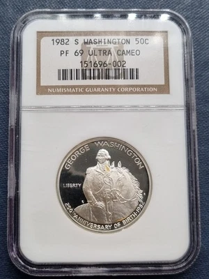 1982 S Washington Half Dollar Commemorative Graded PF69 Ultra Cameo NGC #93846 - Image 1 of 2