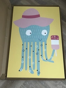 Großer süßer Oktopus bunt EINZELNER LEINWANDBILD WANDBILD Bild Druck für Kinderzimmer - Bild 1 von 2