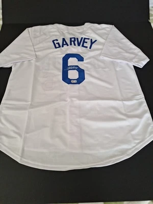 STEVE GARVEY AUTOGRAPHED CUSTOM LOS ANGELES DODGERS WHITE JERSEY COA BECKETT - Image 1 of 4