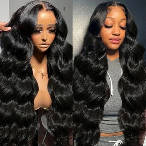 Body Wave Lace Front Human Hair Wig 30 40 Inches 200 Density Brazilian Remy - Picture 1 of 9