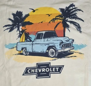Frurit of Loom Chevrolet Classic Truck Herren XL T-Shirt weiß Sunset Surfen  - Bild 1 von 6