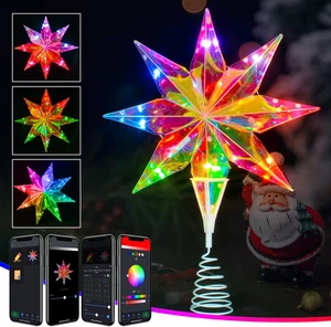 3D holografischer RGB Bethlehem Stern Baum Topper Bluetooth App & Musik Sync Lichter - Bild 1 von 9