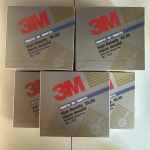 3M DS HD High Density 5.25'' Floppy Diskettes 7 Boxes Sealed NEW OLD STOCK - Afbeelding 1 van 4