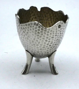 SELTENE SCHALE DREIBEIN AUS MASSIVEM SILBER PUNZE MINERVA INITIALEN R.L - Bild 1 von 10