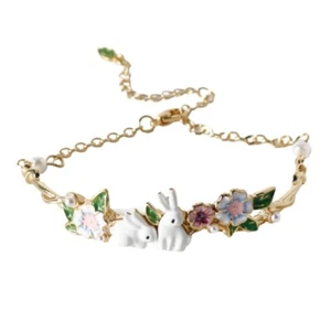 Alloy Rabbits and Flower Hand Chain Versatile Women Accessory for Everyday Style - Picture 1 of 8