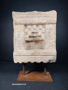 19th Century Antique Hand-carved Indian Sandstone Wall/Temple Niche 9 x 7 1/2" - Picture 1 of 6