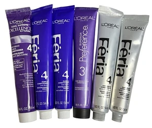 Anti-Brass L'Oréal, Feria & Preference  Hair Conditioner Tubes - LOT OF 6 - Picture 1 of 6