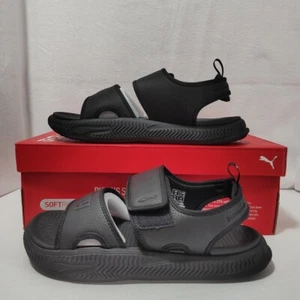 Puma Softride Pro Sandal 24 Strap Slip Sandal Casual Black - Men's Size 11 - Picture 1 of 9