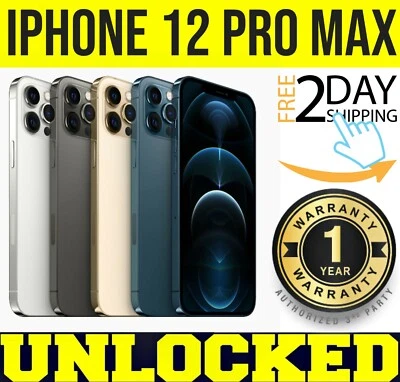 Apple iPhone 12 PRO MAX 128GB │256GB│512GB (UNLOCKED) 🔋100% BATTERY🔋 ✤SEALED✤