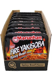 Maruchan Japan Style Fire HOT Yakisoba Spicy Beef Instant Noodles 8 Pack 3.98oz - Picture 1 of 3