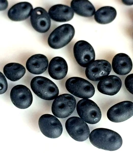 50 x Frosted Black Matte Style Czech Glass 2 Hole SuperDuo Beads - Size 5mm. - Picture 1 of 3