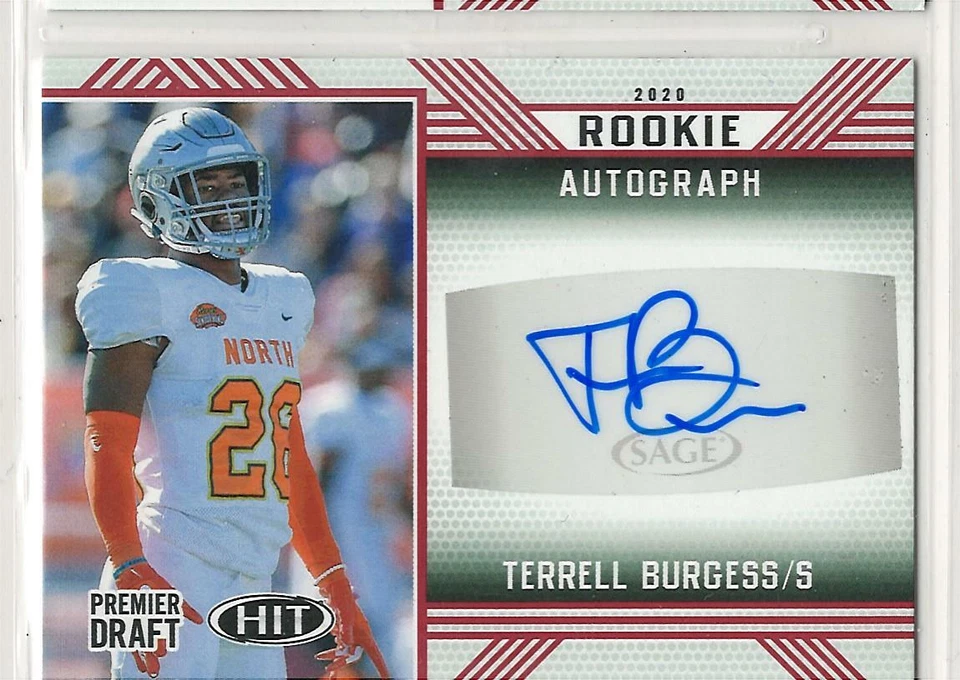 TERRELL BURGESS 2020 SAGE Premier Draft Low RED AUTOGRAPH auto UTAH - Image 1 of 1