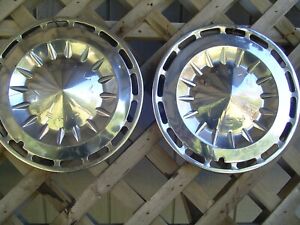 TWO 1962 62 CHEVROLET CHEVY II HUBCAPS WHEEL COVERS CENTER CAPS VINTAGE CLASSIC