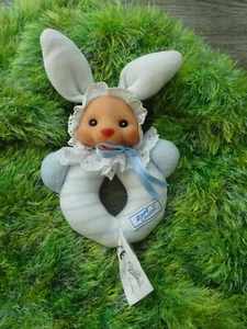 🐝 Zapf Creation Weichpuppe Hase Puppe Rassel Vintage Greifling Baby Spielzeug - Bild 1 von 5