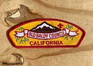 Vintage Old Baldy Council California Boy Scouts Uniforme Spalla Striscia Patch CSP - Foto 1 di 2