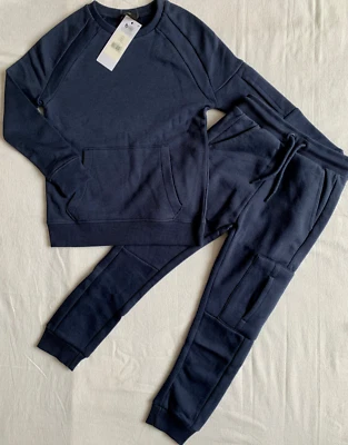 BNWT Boys Navy Sweatshirt Jogger Outfit/Set 5, 5-6 years George — 第 1/3 张图片