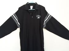 PHILADEPHIA EAGLES!! Mens Black Long Sleeve "Polo" Shirt W/ Logo - Cotton L/XL