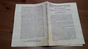 Num. 10 Correo Politico y Literario de Sevilla 1809 Murcia Jaen Granada Manresa - Imagen 1 de 1