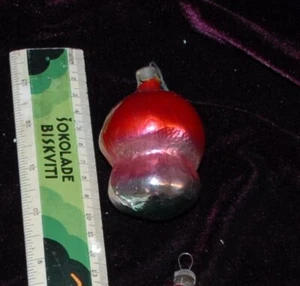 014 Vintage Soviético Ruso Navidad Vidrio Decoración Seta Roja Años 60-70 - Imagen 1 de 1