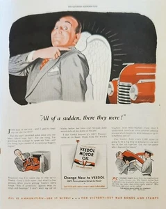 Veedol Motoröl Oldtimer Anzeige 1942 plötzlich da waren sie - Bild 1 von 1