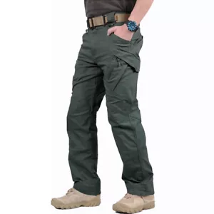 US Men Tactical Cargo Pants Soldier Multi Pocket Work Combat Trousers Outdoor - Picture 1 of 15