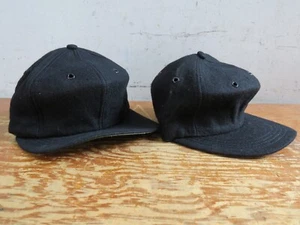 Paar Vintage Wolle/Rayon Baseball Cap Trucker Mütze schwarz Größe Small neu aus altem Lagerbestand - Bild 1 von 10